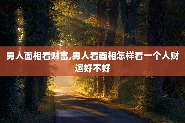 男人面相看财富,男人看面相怎样看一个人财运好不好