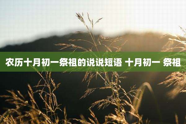 农历十月初一祭祖的说说短语 十月初一 祭祖
