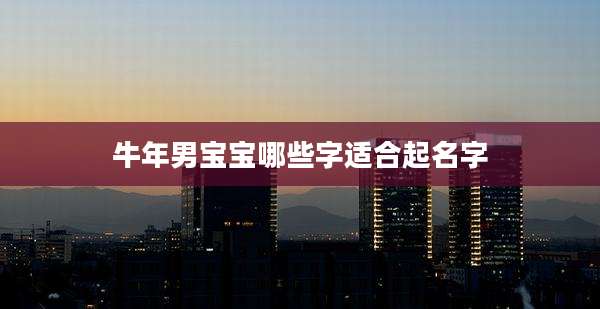 牛年男宝宝哪些字适合起名字