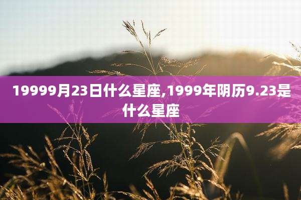 19999月23日什么星座,1999年阴历9.23是什么星座