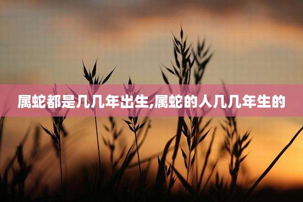 属蛇都是几几年出生,属蛇的人几几年生的