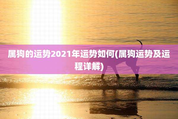 属狗的运势2021年运势如何(属狗运势及运程详解)