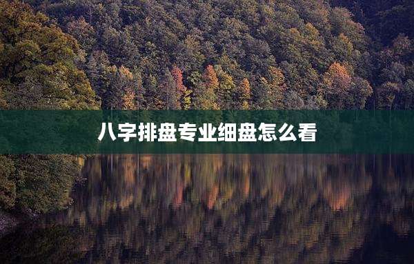 八字排盘专业细盘怎么看
