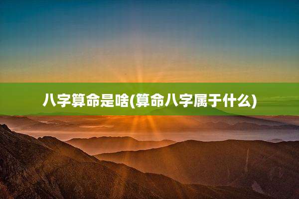 八字算命是啥(算命八字属于什么)