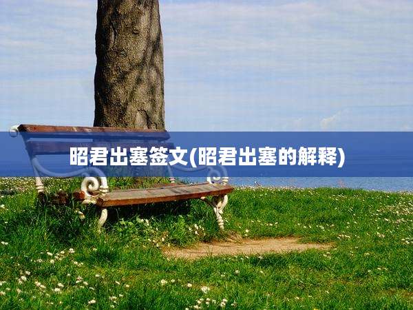 昭君出塞签文(昭君出塞的解释)