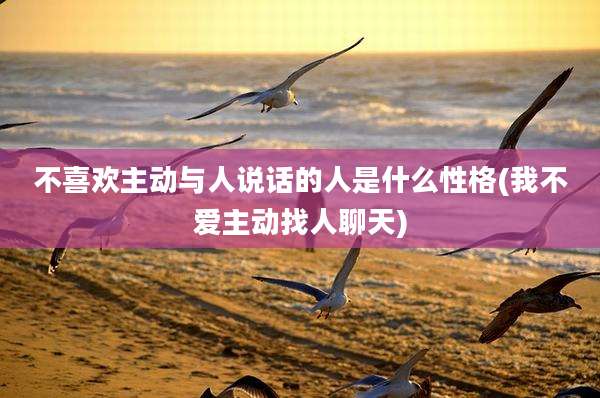 不喜欢主动与人说话的人是什么性格(我不爱主动找人聊天)