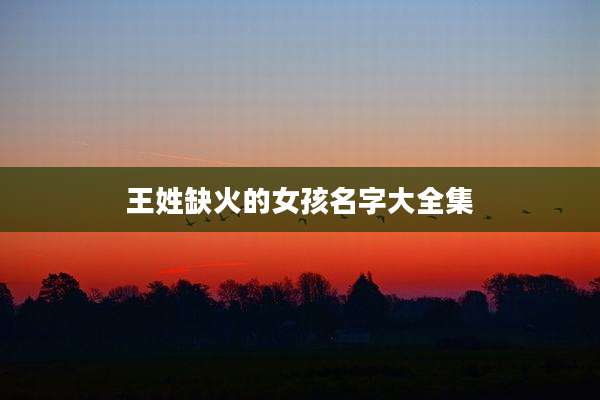 王姓缺火的女孩名字大全集