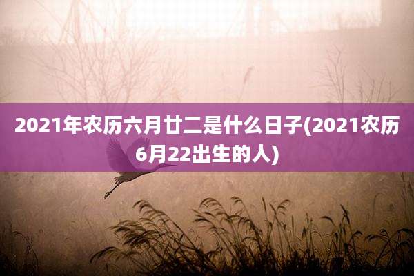 2021年农历六月廿二是什么日子(2021农历6月22出生的人)