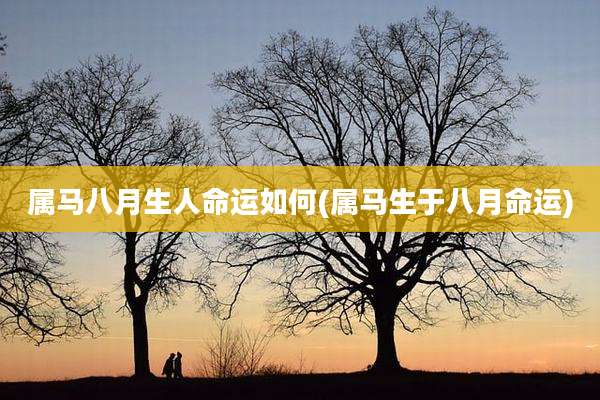 属马八月生人命运如何(属马生于八月命运)