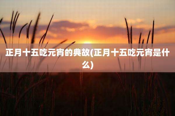正月十五吃元宵的典故(正月十五吃元宵是什么)