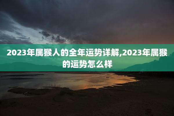 2023年属猴人的全年运势详解,2023年属猴的运势怎么样