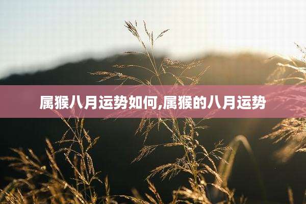 属猴八月运势如何,属猴的八月运势