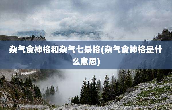 杂气食神格和杂气七杀格(杂气食神格是什么意思)
