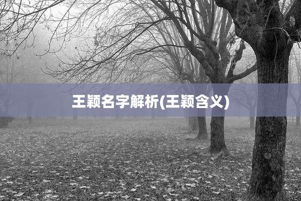 王颖名字解析(王颖含义)