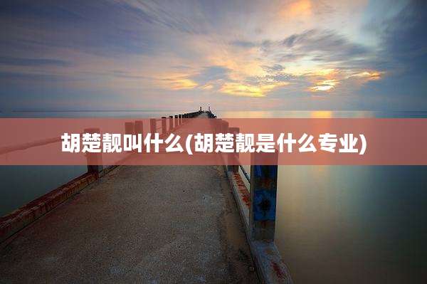 胡楚靓叫什么(胡楚靓是什么专业)