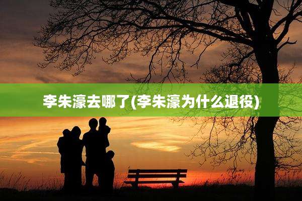李朱濠去哪了(李朱濠为什么退役)