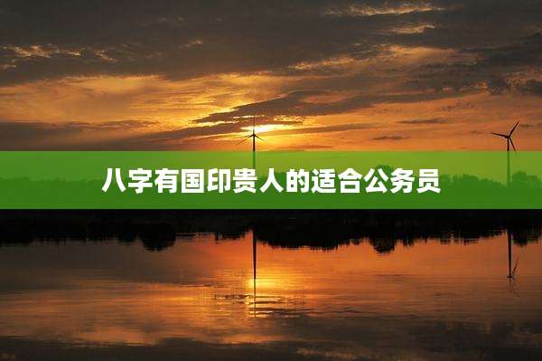 八字有国印贵人的适合公务员