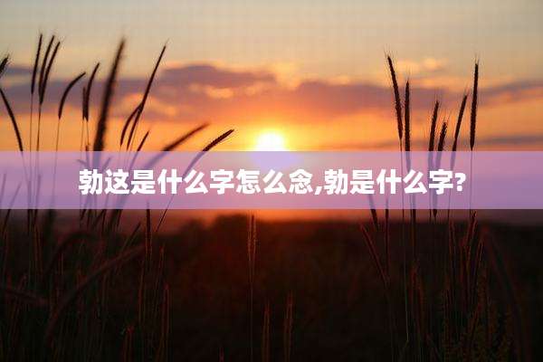 勃这是什么字怎么念,勃是什么字?