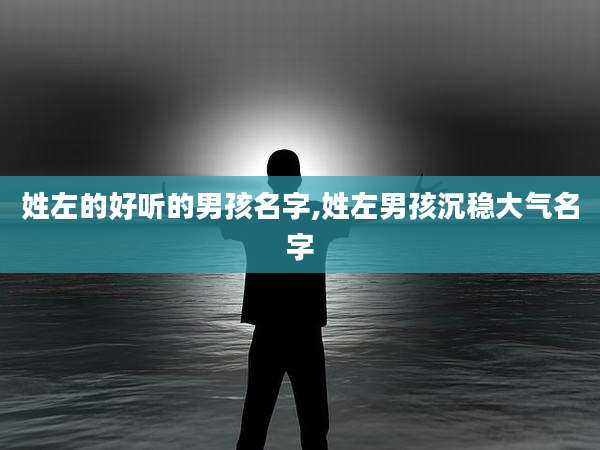 姓左的好听的男孩名字,姓左男孩沉稳大气名字