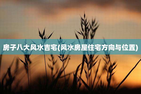 房子八大风水吉宅(风水房屋住宅方向与位置)