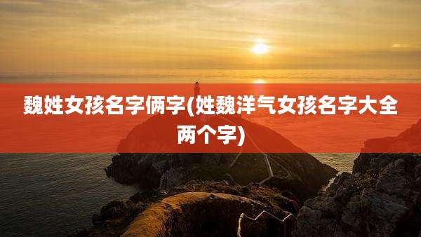 魏姓女孩名字俩字(姓魏洋气女孩名字大全两个字)