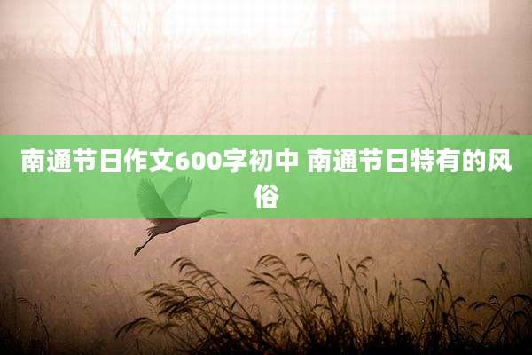 南通节日作文600字初中 南通节日特有的风俗
