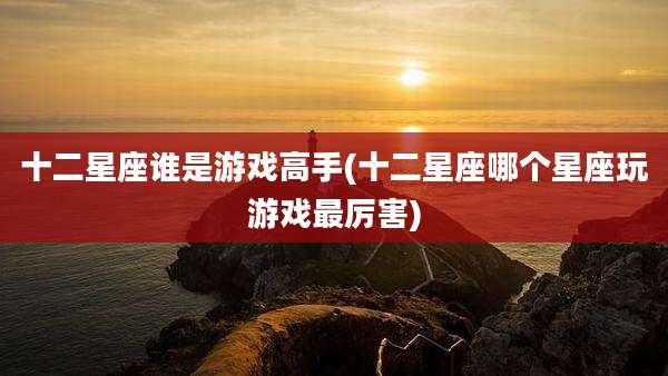 十二星座谁是游戏高手(十二星座哪个星座玩游戏最厉害)