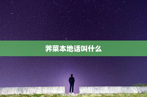 荠菜本地话叫什么
