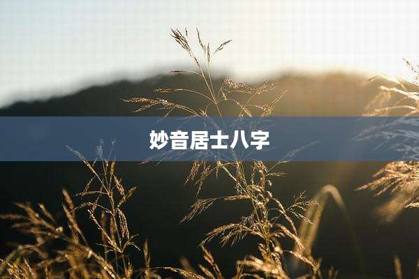妙音居士八字