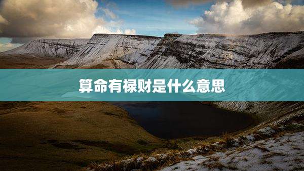 算命有禄财是什么意思