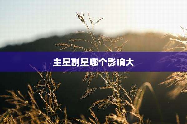 主星副星哪个影响大