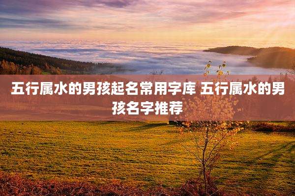 五行属水的男孩起名常用字库 五行属水的男孩名字推荐