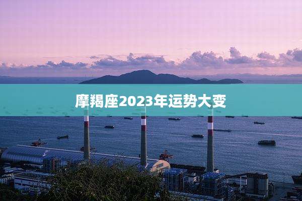 摩羯座2023年运势大变