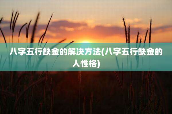 八字五行缺金的解决方法(八字五行缺金的人性格)