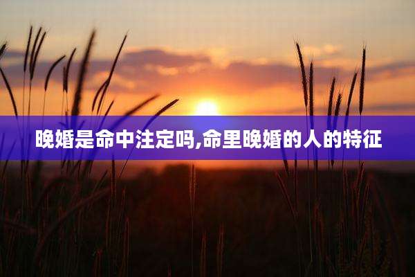 晚婚是命中注定吗,命里晚婚的人的特征