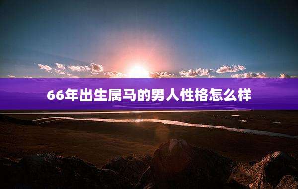 66年出生属马的男人性格怎么样