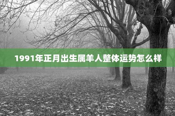 1991年正月出生属羊人整体运势怎么样