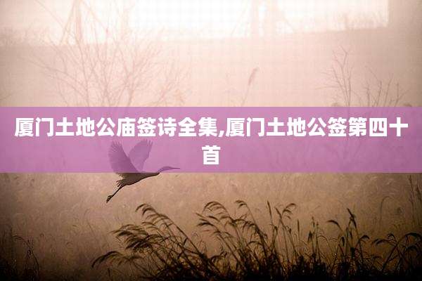 厦门土地公庙签诗全集,厦门土地公签第四十首