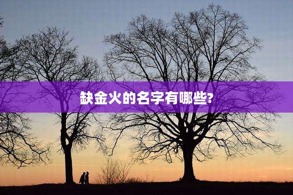 缺金火的名字有哪些?