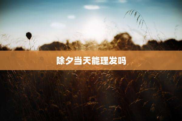 除夕当天能理发吗