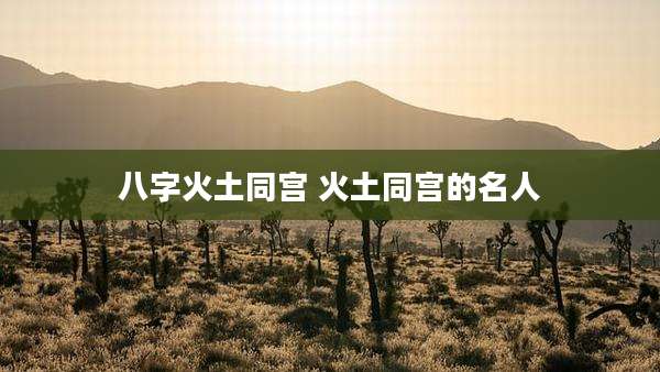 八字火土同宫 火土同宫的名人
