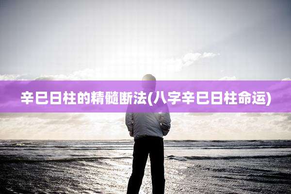 辛巳日柱的精髓断法(八字辛巳日柱命运)