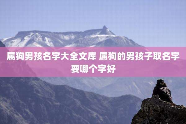 属狗男孩名字大全文库 属狗的男孩子取名字要哪个字好