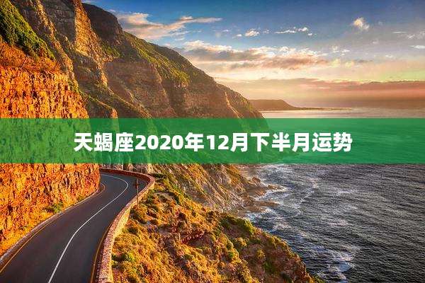 天蝎座2020年12月下半月运势
