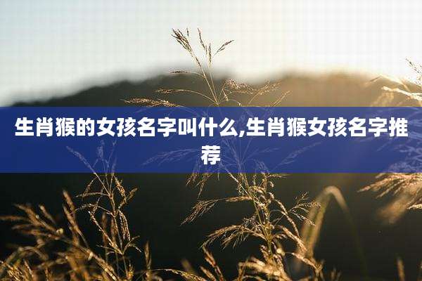 生肖猴的女孩名字叫什么,生肖猴女孩名字推荐