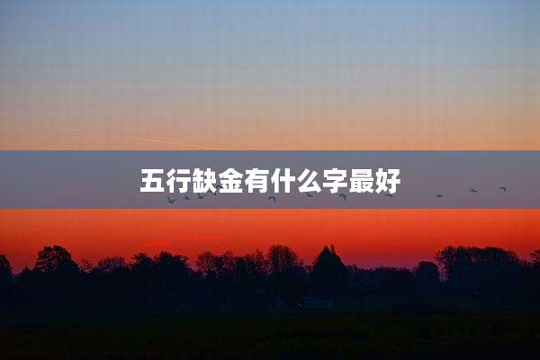 五行缺金有什么字最好