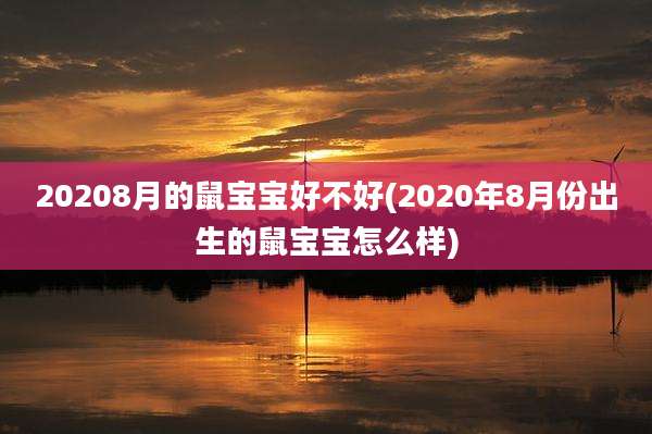 20208月的鼠宝宝好不好(2020年8月份出生的鼠宝宝怎么样)