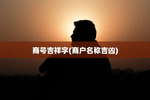 商号吉祥字(商户名称吉凶)
