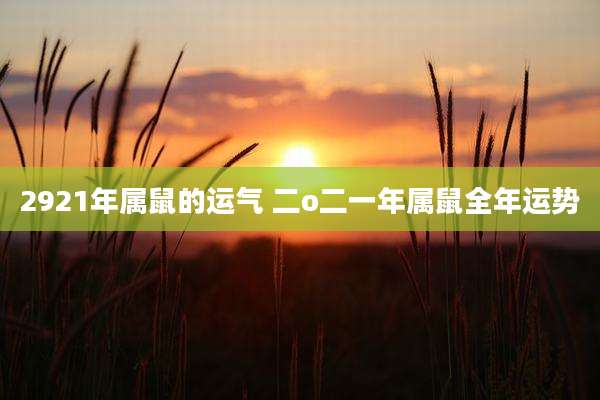 2921年属鼠的运气 二o二一年属鼠全年运势