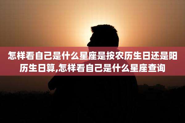 怎样看自己是什么星座是按农历生日还是阳历生日算,怎样看自己是什么星座查询